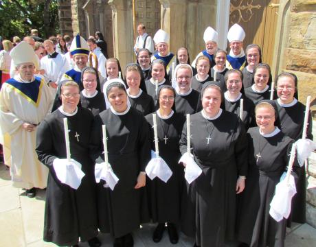 Of the 13 Sisters that made their final vows as Sisters of St. Francis of the Martyr St. George this year, seven of them attended Benedictine College in Atchison. The new Sisters made their final vows on Aug. 15 in Alton, Ill.