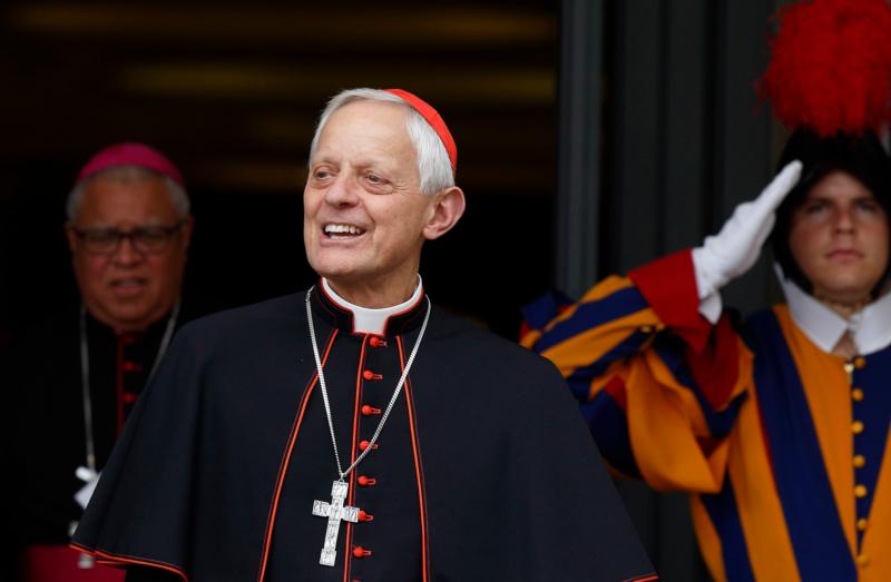 Cardinal Donald W. Wuerl of Washington leaves a session of the Synod of Bishops on the family at the Vatican Oct. 6. (CNS photo/Paul Haring)