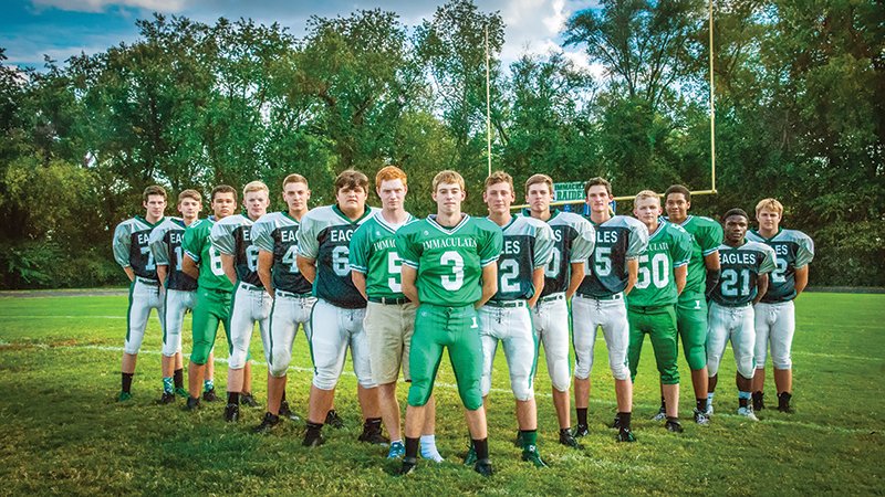 Leaven photo by Lori Wood Habiger Immaculata High School and Maranatha Christian Academy combined forces this year to form one team. The players are, from left: Dalton Ash, Zach Pelham, Anthony Brigg, Jensen Moore, Peyton Schneider, Ben Kynion, Justin Varney, Cory Holcomb, Sam Welch, Chase Gourley, David Peck, Nik DePriest, Dominic Adkins, Micah Webb and Brett Perry.