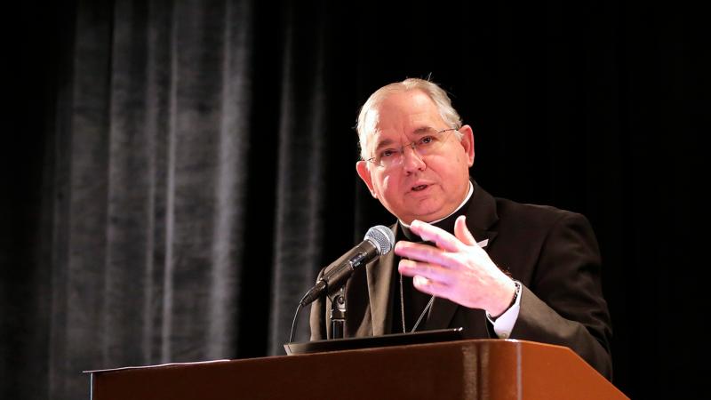Archbishop Jose H. Gomez of Los Angeles is seen in this Aug. 24, 2013, file photo. In an address to a Hispanic pro-life congress, Archbishop Gomez called on Latinos to build a pro-life culture and not a political coalition. (CNS photo/Victor Aleman, Vida Nueva)