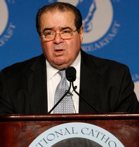 U.S. Supreme Court Justice Antonin Scalia speaks during the 2009 annual National Catholic Prayer Breakfast in Washington. Scalia, 79, was found dead of apparent natural causes at a resort in West Texas Feb. 13. (CNS photo/Bob Roller)