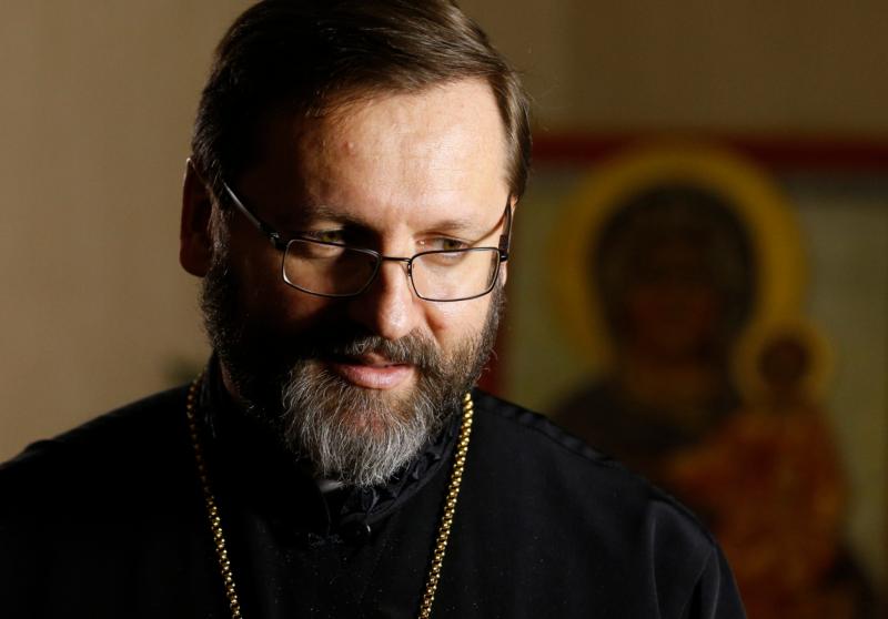 Archbishop Sviatoslav Shevchuk of Kiev-Halych, major archbishop of the Ukrainian Catholic Church, is pictured during an interview in Rome Feb. 23. (CNS photo/Paul Haring)