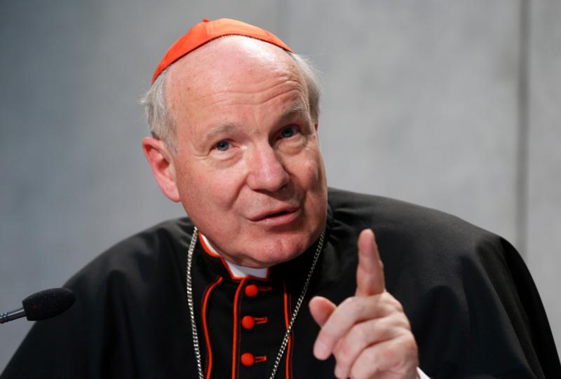 Austrian Cardinal Christoph Schonborn speaks during a news conference for the release of Pope Francis' apostolic exhortation on the family, "Amoris Laetitia" ("The Joy of Love"), at the Vatican April 8. The exhortation is the concluding document of the 2014 and 2015 synods of bishops on the family. (CNS photo/Paul Haring)