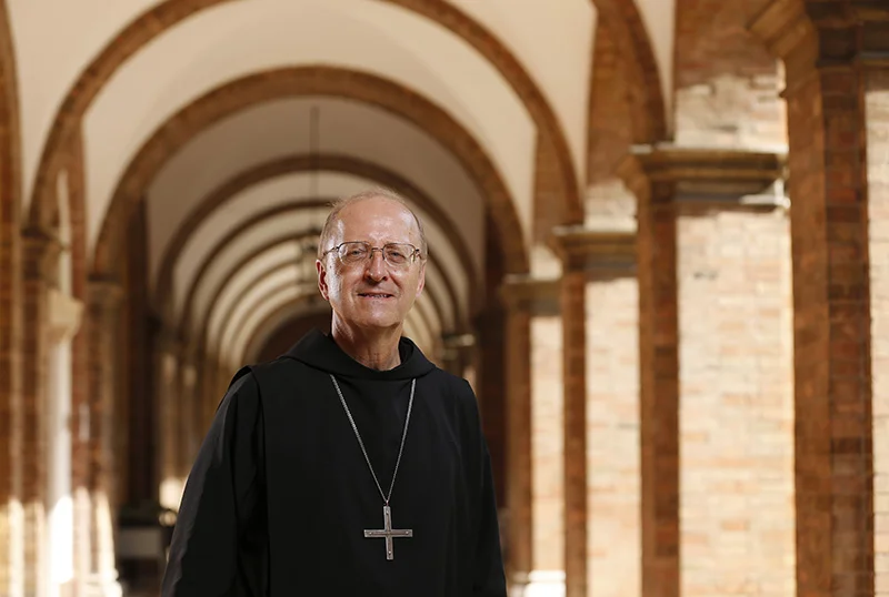 Abbot Gregory Polan, the new leader of the confederation of Benedictine monasteries, is pictured at St. Anselm Abbey in Rome Sept. 13. Abbots and priors from Benedictine men's communities around the world elected Abbot Polan of Conception Abbey in Missouri to be abbot primate. (CNS photo/Paul Haring) See BENEDICTINES-POLAN Sept. 12, 2016.