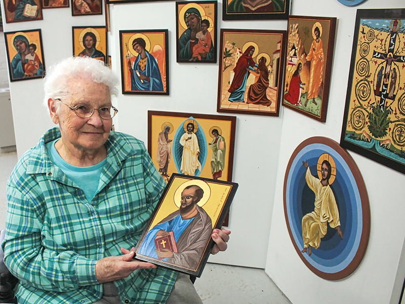 Saint Scholastica Virgin Christian Roman Catholic Icon on Wood